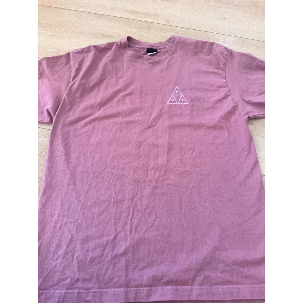 HUF T-Shirt Mens Large Pink Good Triple Triangle Logo Short Sleeve Graphic T 269